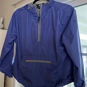 Lauren James lilac (blue/purple) jacket, zip front pocket, adjust hood & waist,
